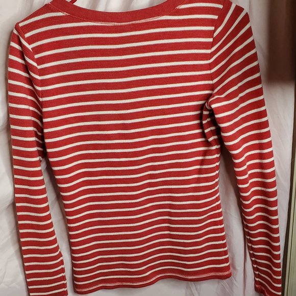 Hollister Orange & White Striped Shirt - Picture 3 of 4